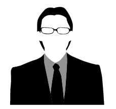 メガネを掛けた男性ビジネスマンの影絵